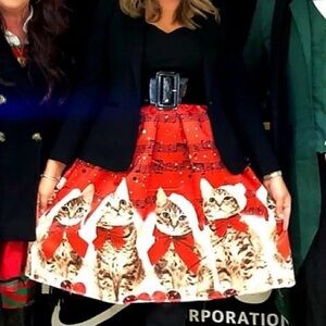 Holiday Cat Dress Size M